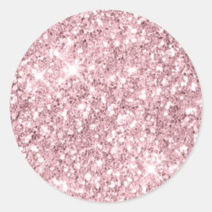 Sticker Rond Parties scintillant d'or rose brillant