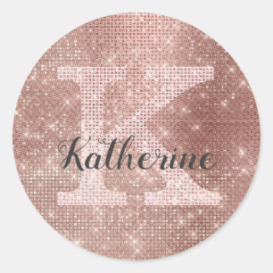 Sticker Rond Parties scintillant d'or Rose fille Glam Sparkle N