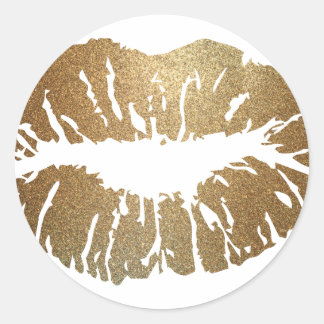 Sticker Rond Parties scintillant d'or, style luxe