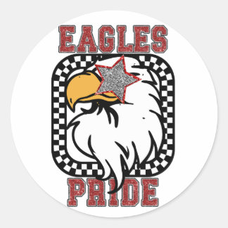 Sticker Rond Parties scintillant Eagles Fierté. Afficher votre 