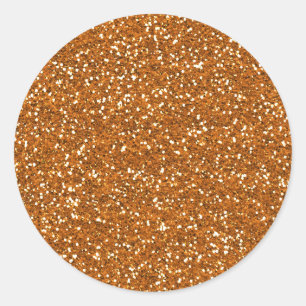 Sticker Rond Parties scintillant élégante Golden Orange
