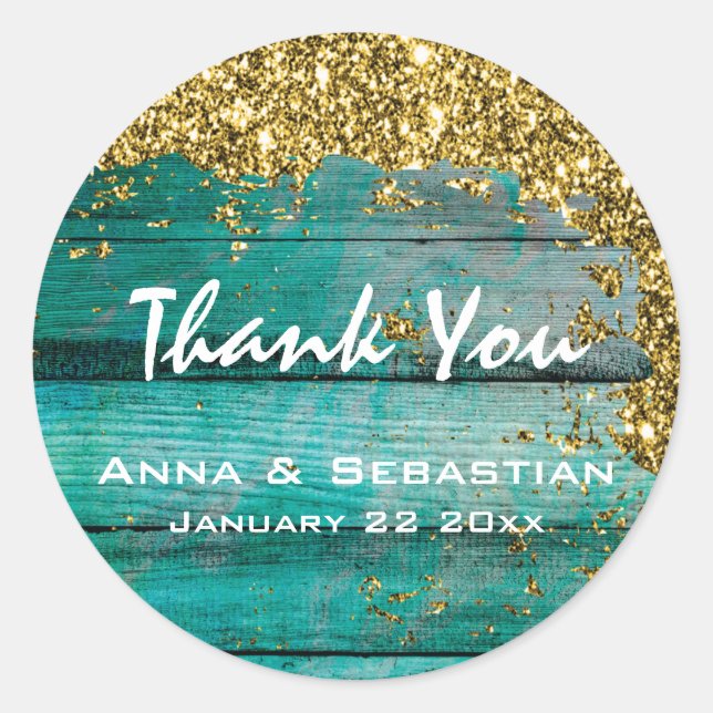 Sticker Rond *~* Parties scintillant en bois vieilli en état de (Devant)