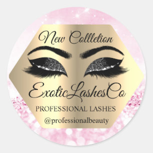 Sticker Rond Parties scintillant Gold Pink de maquillage de con