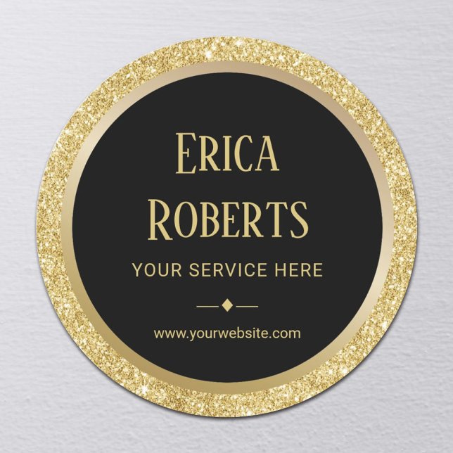 Sticker Rond Parties scintillant Gold Professionnelle Frontière (Créateur téléchargé)