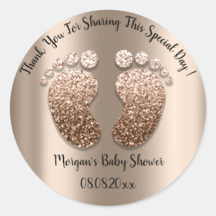 Sticker Rond Parties scintillant maigre Pieds Baby shower Favor