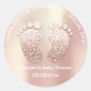 Sticker Rond Parties scintillant maigre Pieds Baby shower Favor