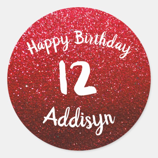 Sticker Rond Parties scintillant Metallic Anniversaire Bat mitz (Devant)