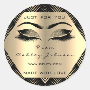 Sticker Rond Parties scintillant Noire Champaigne Sepia Or Fabr