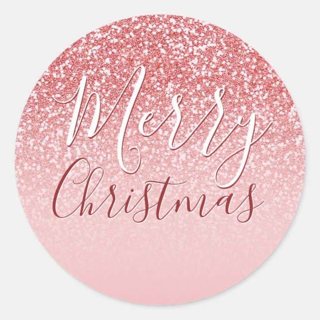 Sticker Rond Parties scintillant or rose Blush Ombre Joyeux cad (Devant)