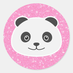 Sticker Rond Parties scintillant Panda