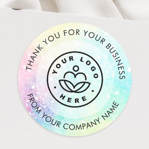 Sticker Rond Parties scintillant Pastel Bokeh Girly Colorée Mot