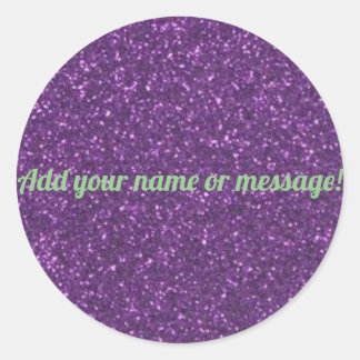 Sticker Rond Parties scintillant pétillante violette personnali
