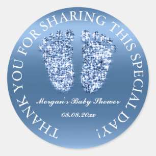 Sticker Rond Parties scintillant Pieds Baby shower Favoriser Me