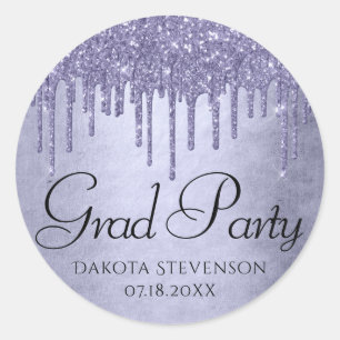 Sticker Rond Parties scintillant pourpre de séchage   Lavender 