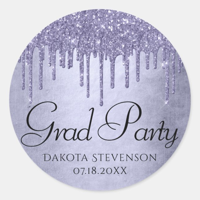 Sticker Rond Parties scintillant pourpre de séchage | Lavender  (Devant)