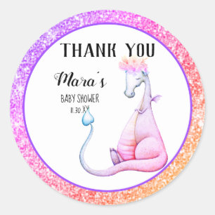 Sticker Rond *~* Parties scintillant Purple Dragon Baby Girl Me