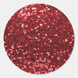 Sticker Rond Parties scintillant Red Faux