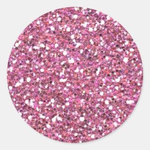 Sticker Rond Parties scintillant rose brillant