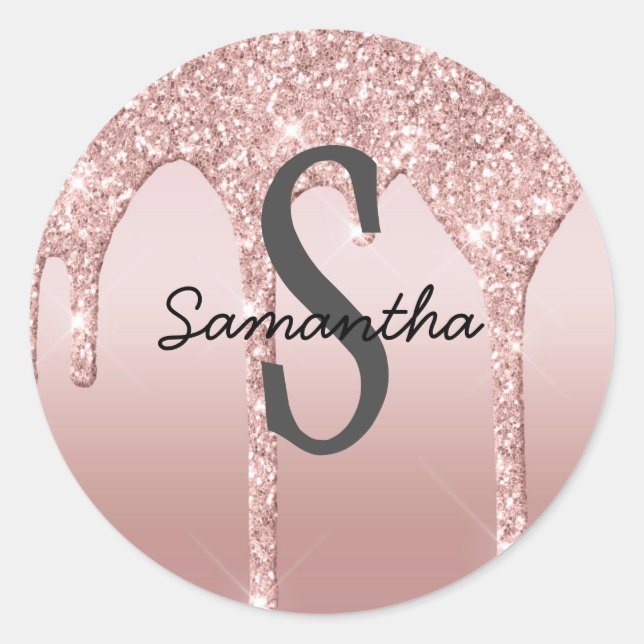Sticker Rond Parties scintillant Rose or de la  rose vierge ten (Devant)