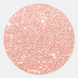 Sticker Rond Parties scintillant rose Shimmer personnalisé
