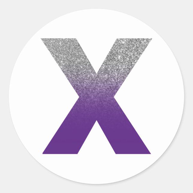 Sticker Rond Parties scintillant royale violet et argent ombre  (Devant)