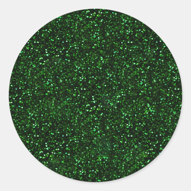 Sticker Rond Parties scintillant verte foncée Emerald Spring (Devant)