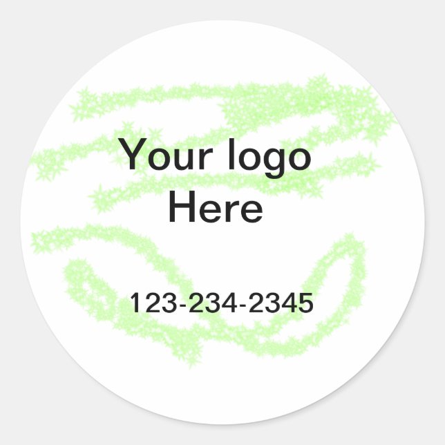 Sticker Rond Parties scintillant verte simple ajouter votre num (Devant)