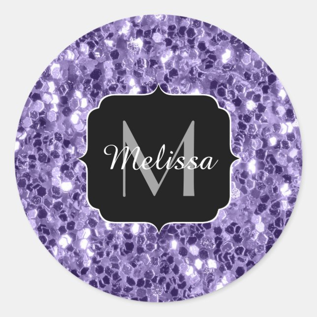 Sticker Rond Parties scintillant violet ultra violet scintille  (Devant)