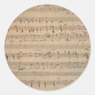 Sticker Rond Partition antique de 1822, Chanson du vieil homme