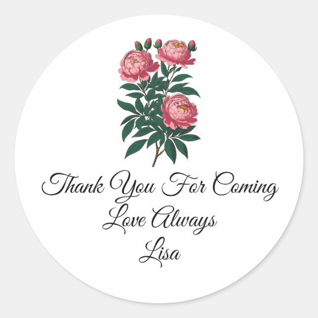 Sticker Rond Party Birthday Shower Thank You   (Devant)