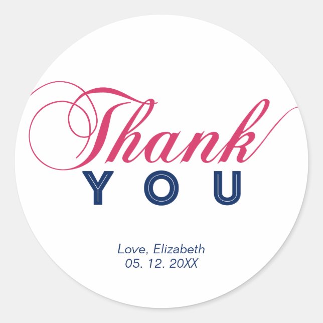 Sticker Rond Party Favoriser Merci Sticker, Baby shower (Devant)