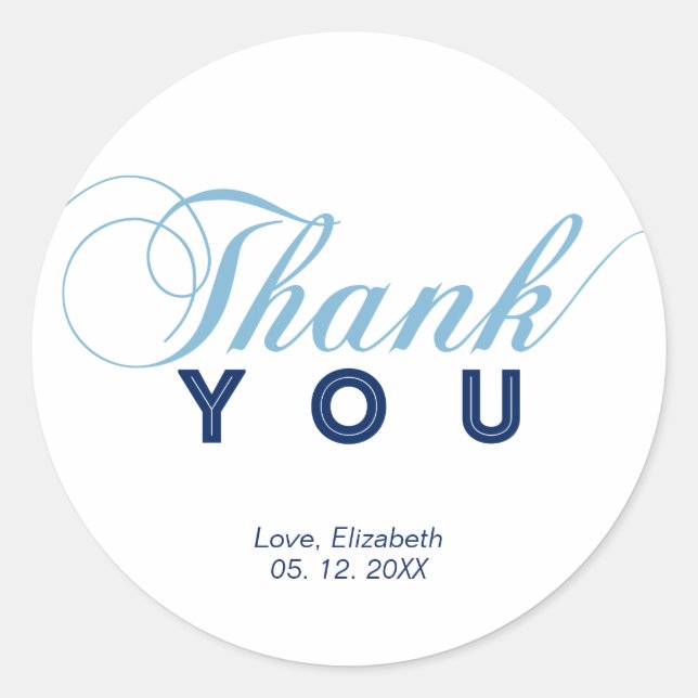 Sticker Rond Party Favoriser Merci Sticker, Baby shower (Devant)