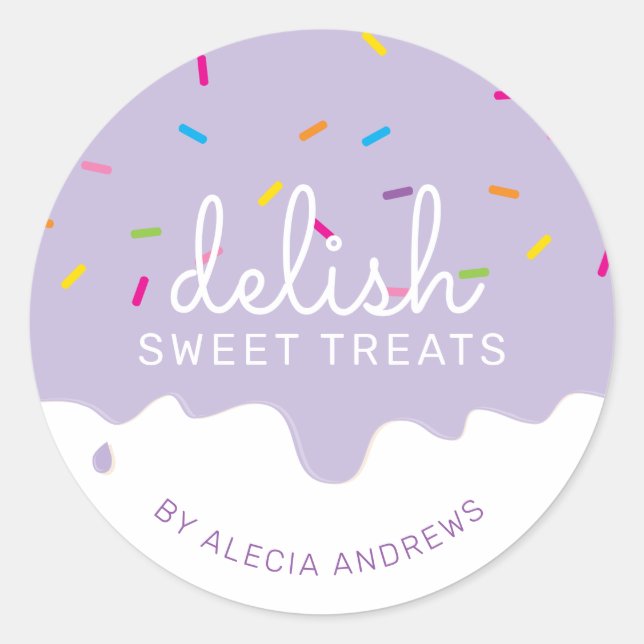 Sticker Rond PARTY FROSTING DRIPS mignonette saupoudrer de gâte (Devant)