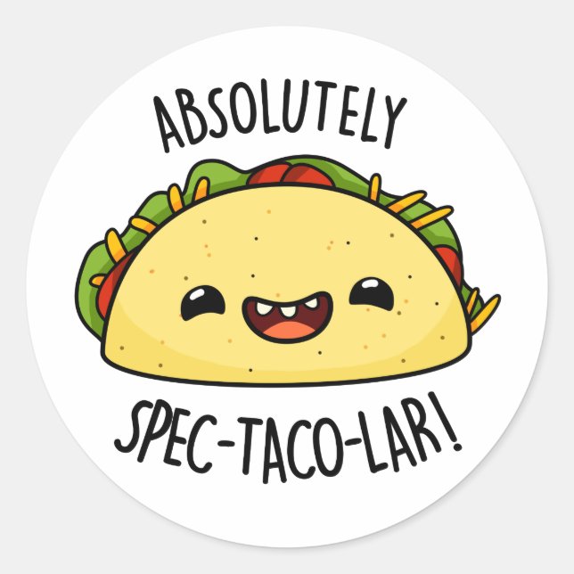 Sticker Rond Parun Taco Funny Spec-Taco-Lar (Devant)