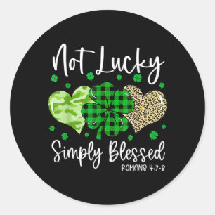 Sticker Rond Pas chanceux simplement bénis Christian Shamrocks