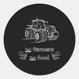 Sticker Rond Pas d'agriculteurs Pas de nourriture