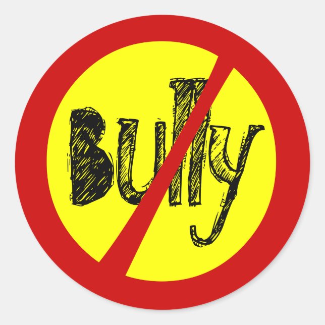 Sticker Rond Pas d'Autocollant pour l'école de harcèlement (Devant)