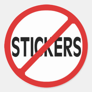 Sticker Rond Pas d'autocollants