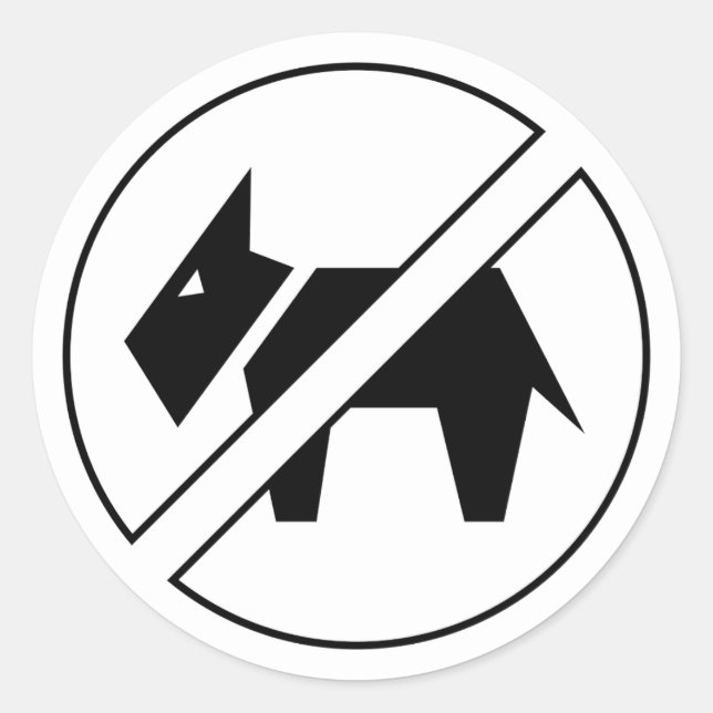 Sticker Rond Pas d'autocollants pour chiens (Devant)