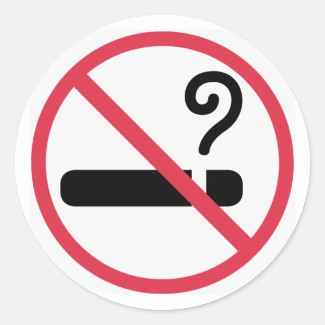 Sticker Rond Pas d'autocollants pour fumeurs (Devant)
