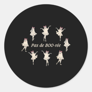 Sticker Rond Pas De Boo-rée Funny Ballet Éffrayant Fantômes Dan