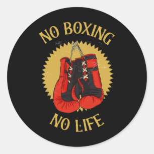 Sticker Rond Pas de boxe Non Sport Non Vie Corps Sport Boxe