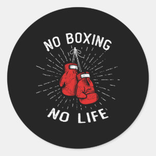 Sticker Rond Pas de boxe Pas de Life Punch Gants de boxe Arts m