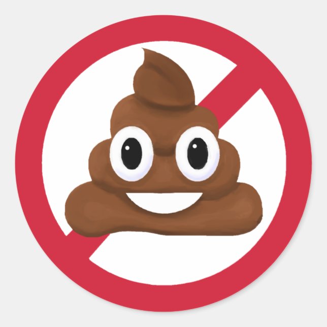 Sticker Rond Pas de caca (Devant)