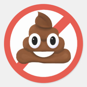 Sticker Rond Pas de caca