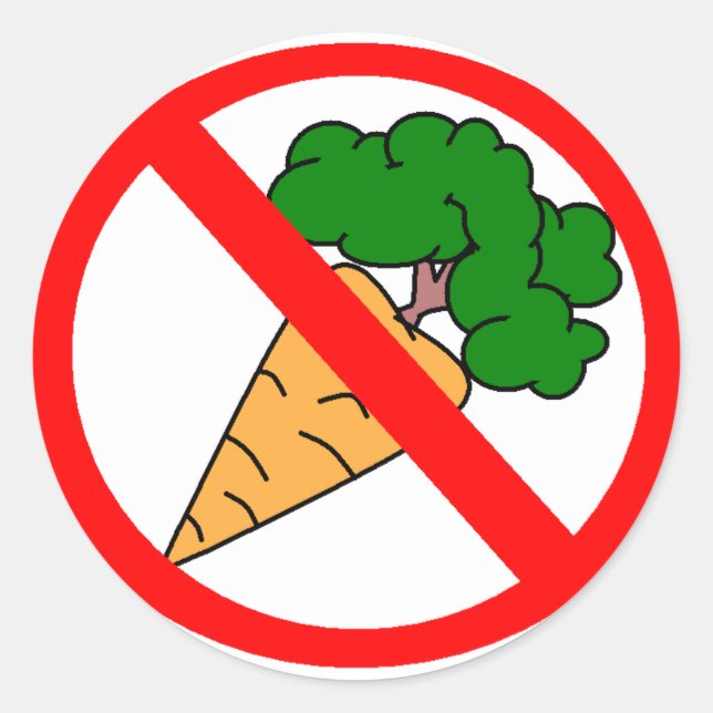 Sticker Rond Pas de carottes ! (Devant)