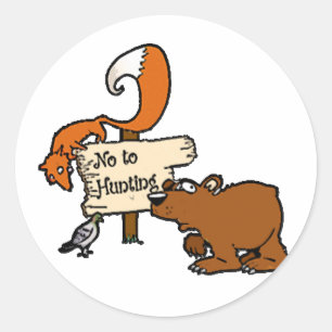 Sticker Rond Pas de chasses