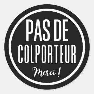 Sticker Rond Pas de Colporteur enseigne