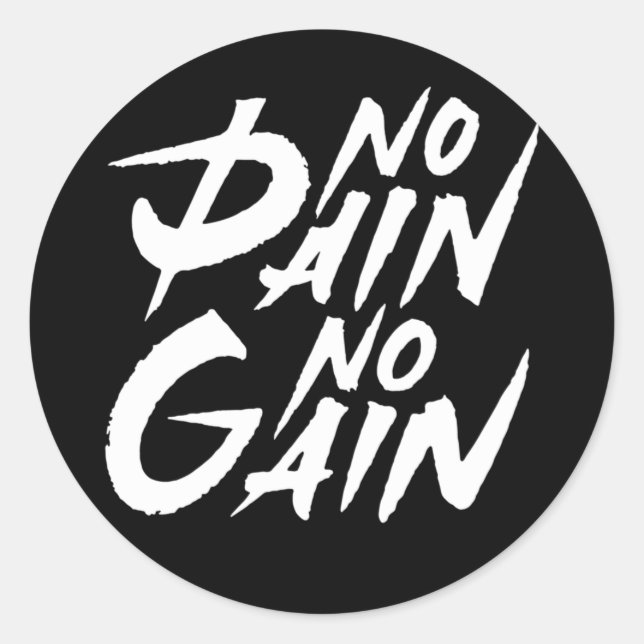 Sticker Rond Pas de douleur ni gain (Devant)