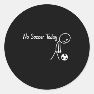 Sticker Rond Pas de football aujourd'hui Football Triste Stickm